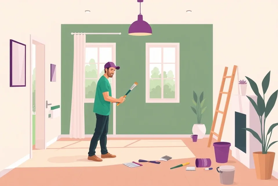 Intérieur rénové après travaux de peinture à Aizenay