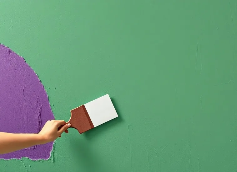 Application d'un enduit décoratif à la lisseuse sur un mur